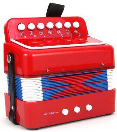 Mini Acordeon Para Niños De 7 Acordes Y 2 Bajos.