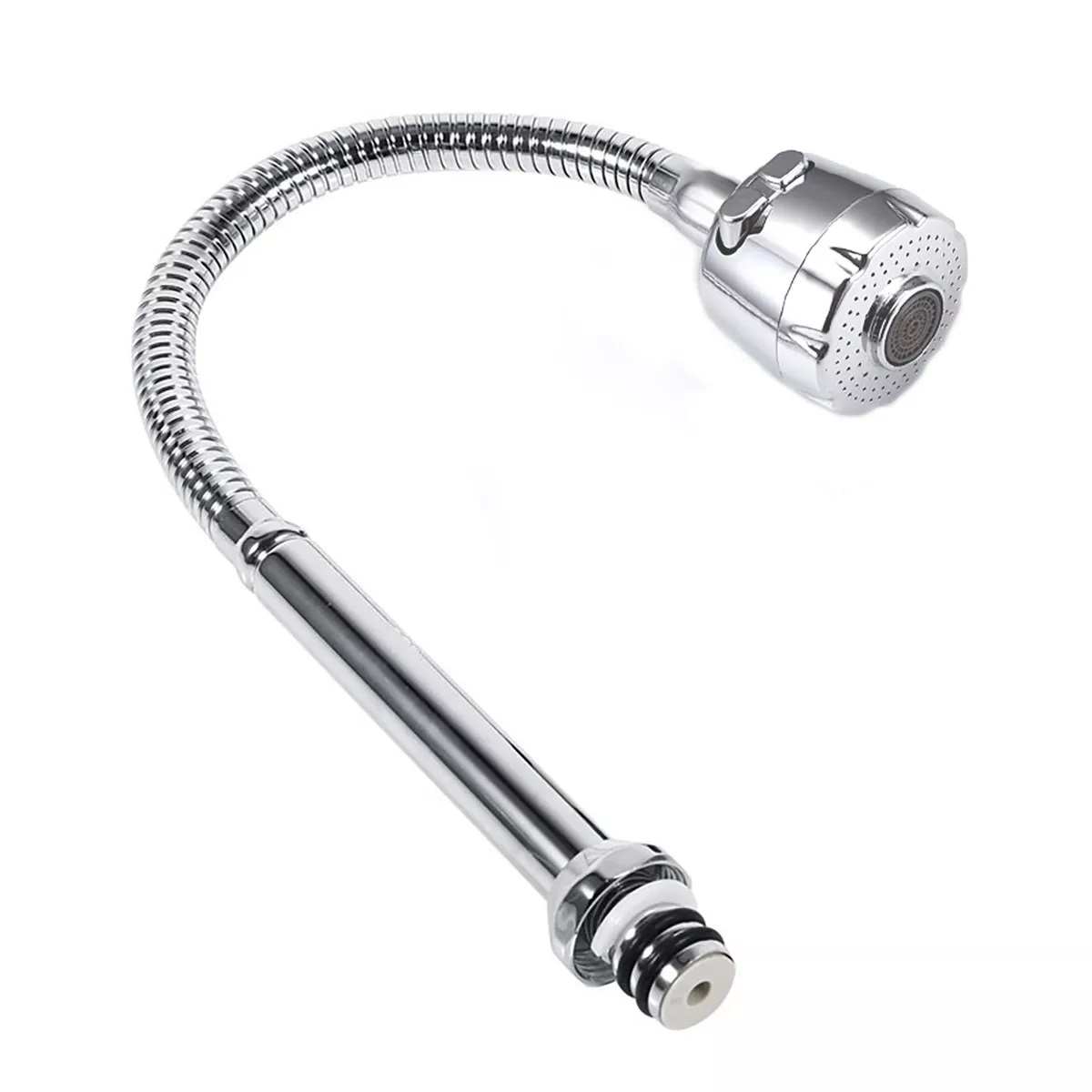 Llave Cuello Flexible Lavaplatos Gira 360° Cabezal Cromado
