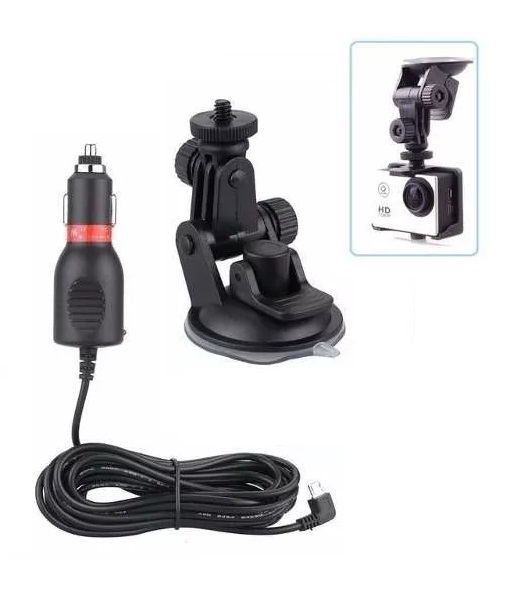 Kit Soporte Ventosa Y Cargador Para Camara Deportiva