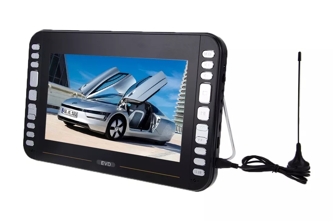Reproductor Dvd Portatil Lcd 12 Digital 12v 220v Tv Fm 3d
