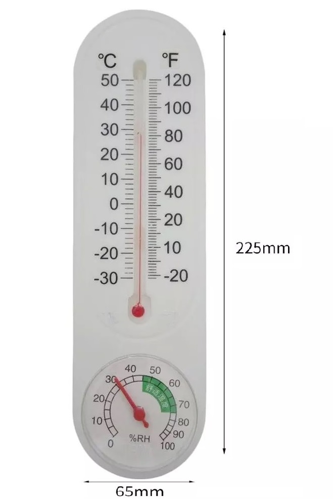 Termometro Analogo de Pared con Higrometro 6,5 x 22,5 cm